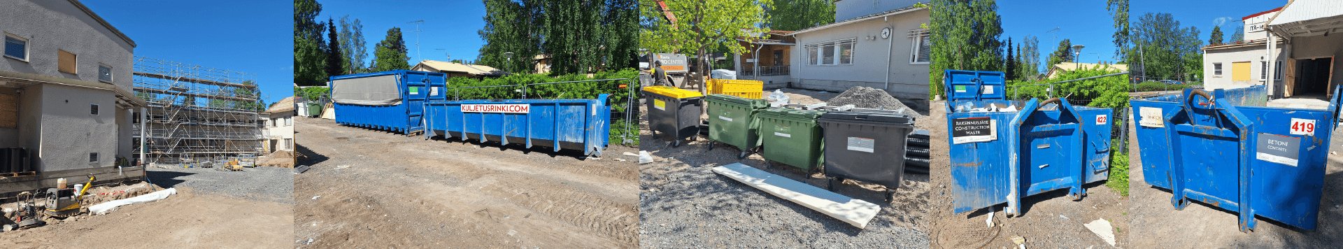 Kuljetusrinki vastaa Itä-Hakkilan koulun työmaan jätehuollosta